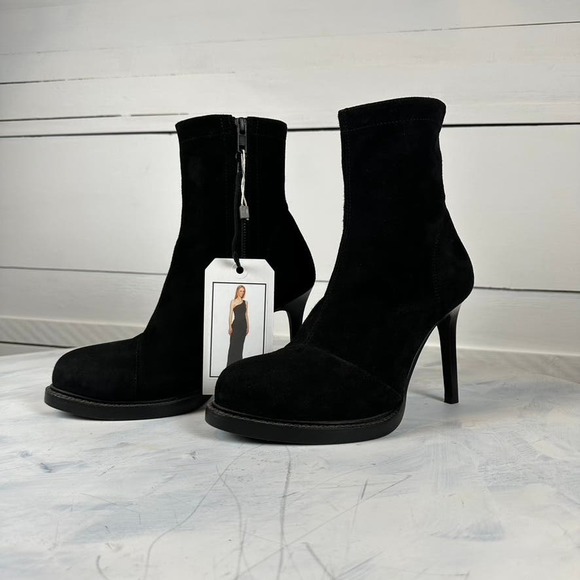 Suede Leather Boots/Heels Black Ann Demeulemeester - Picture 1 of 10